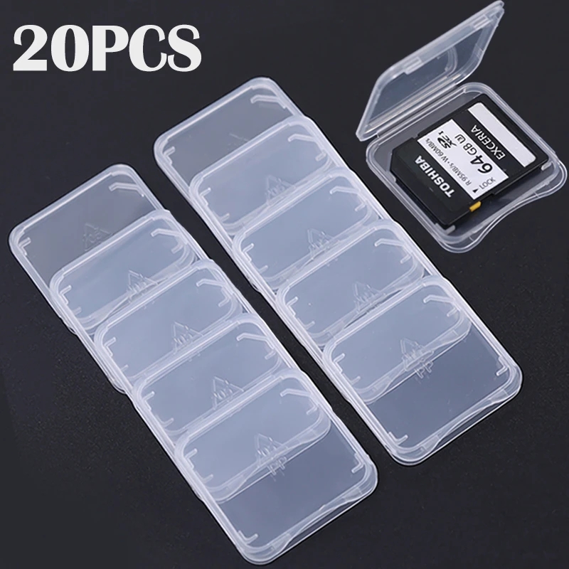 Sim Card Holder Case - 20/10/5/1PCS 투명 TF/SD 메모리 카드 보호