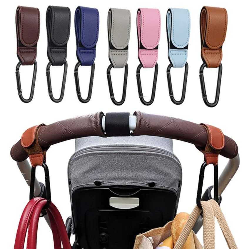 Travel Accessories For 1 Year Old - 2Pcs 가죽 카트 후크 아기 유모차