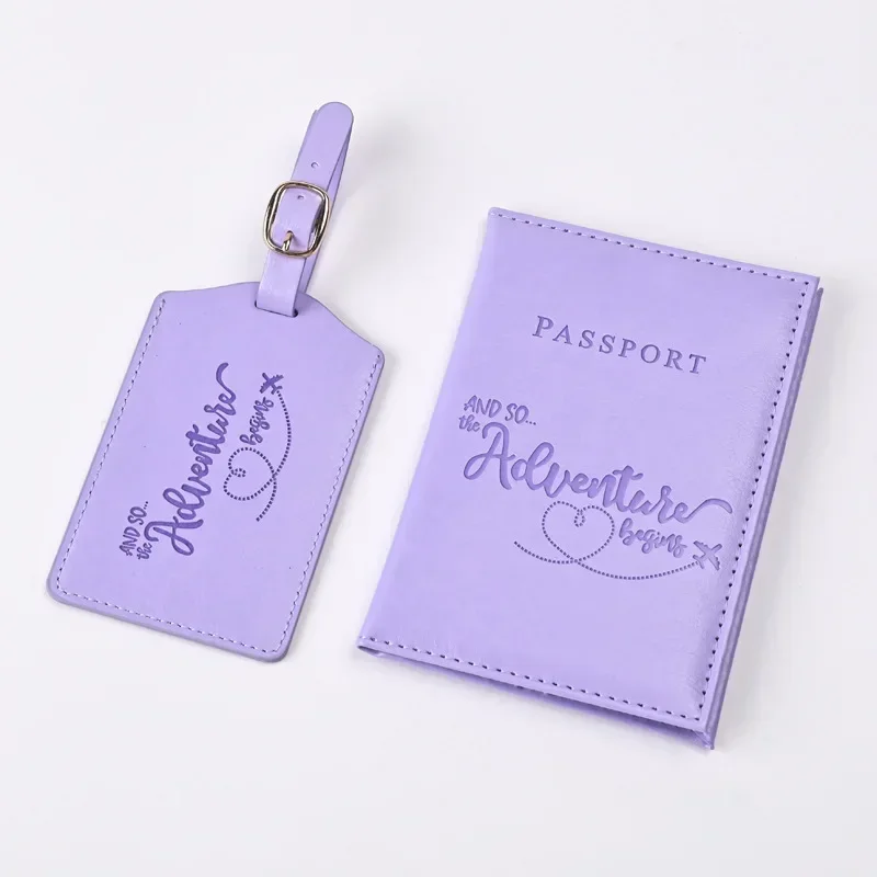 Passport Holder Rfid - 남녀공용 보라색 PU 가죽 여권 거치대,