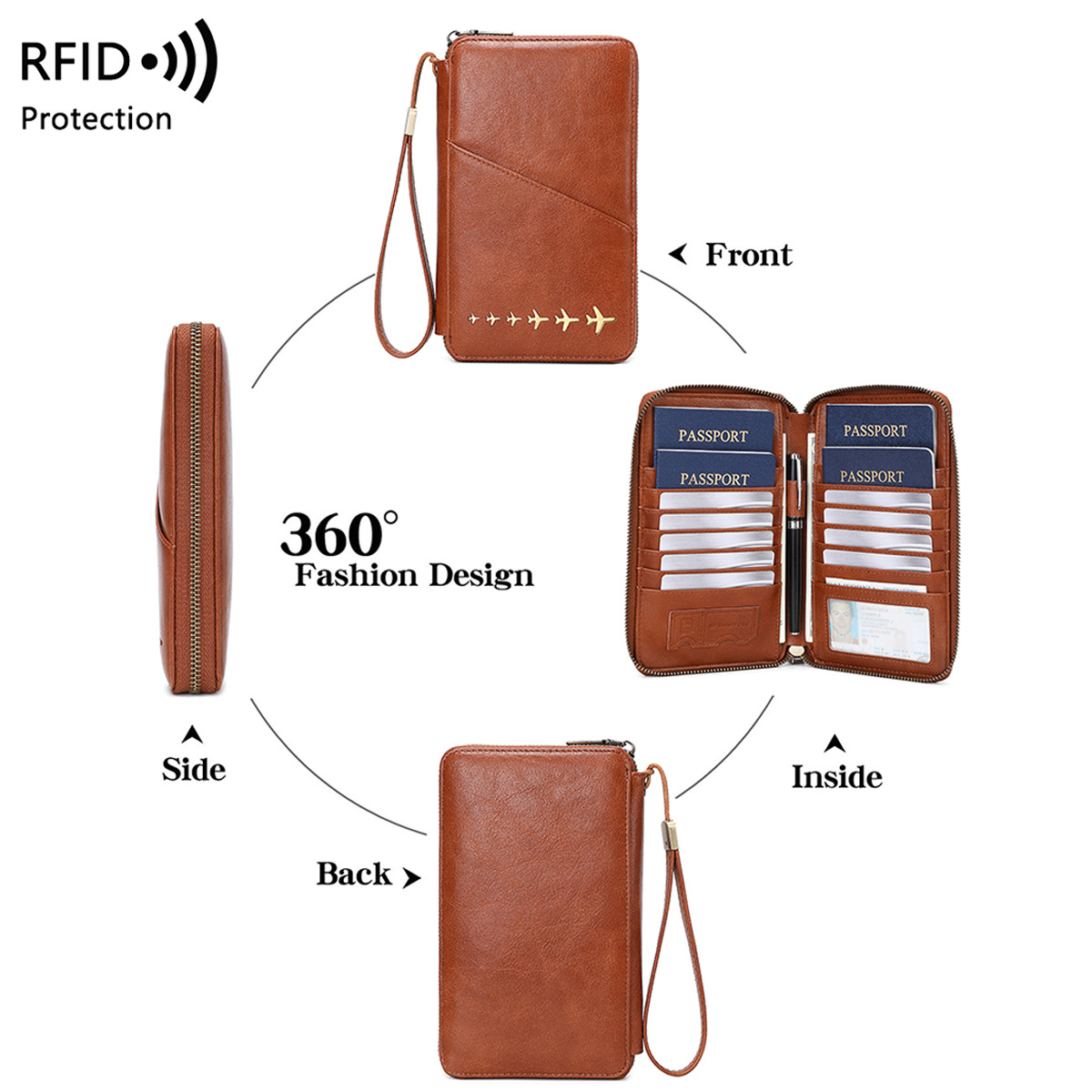 트렌디한 비행기 디자인 RFID 차단 여권 지갑 롱 지 - Passport Holder Rfid 리뷰 및 가격