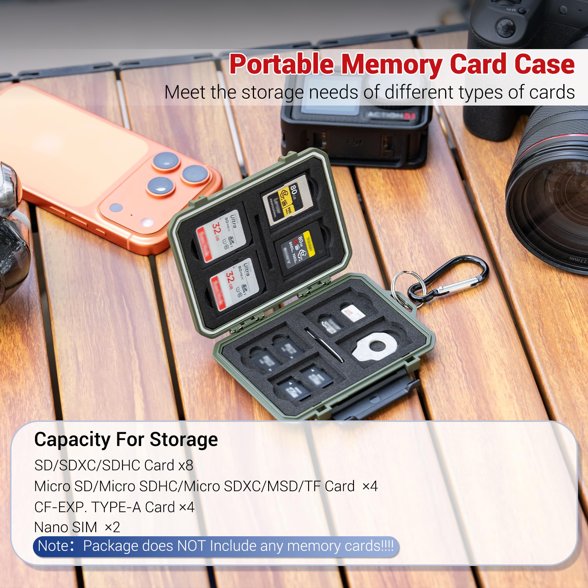 18 슬롯 방수 메모리 카드 케이스 (SD SDHC S - Sim Card Holder Case 리뷰 및 가격