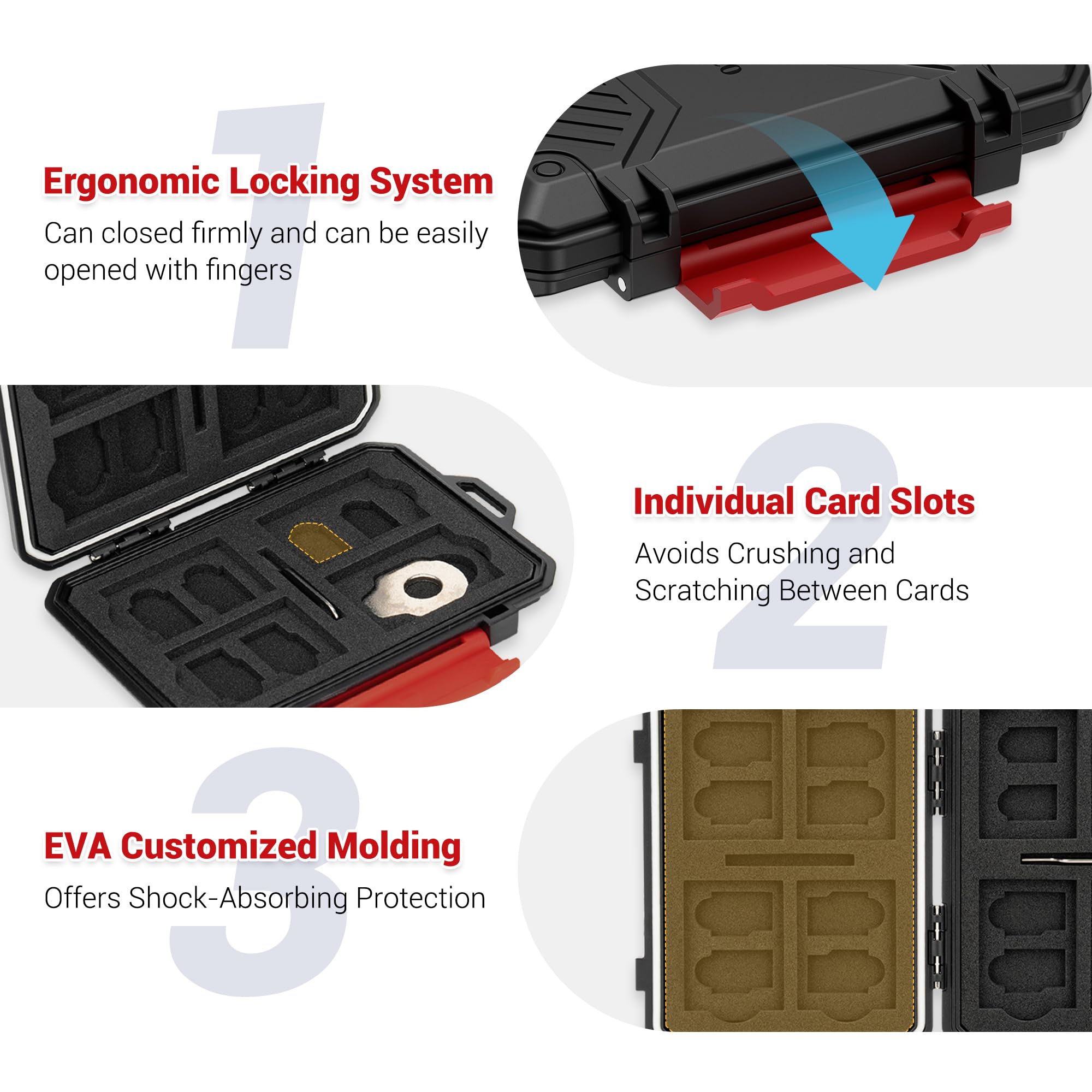 18 슬롯 방수 메모리 카드 케이스 (SD SDHC S - Sim Card Holder Case 리뷰 및 가격
