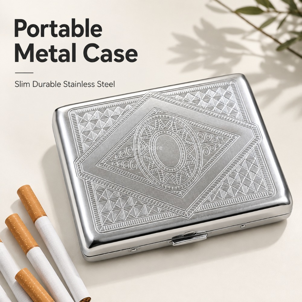 스테인리스 스틸 담배 케이스, 엠보싱 처리된 휴대용 금 - Travel Accessories Box 리뷰 및 가격