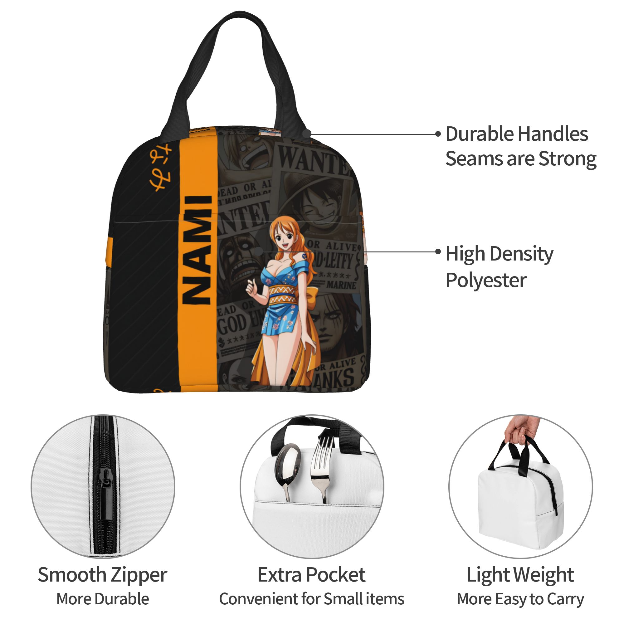 맞춤형 원피스 나미스 보온 도시락 가방 휴대용 애니메이 - Travel Accessories 2022 리뷰 및 가격
