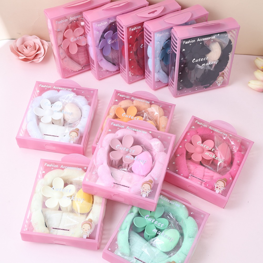 여아용 5종 박스형 헤어밴드 손목밴드 꽃 머리핀 세트, - Travel Accessories Box 리뷰 및 가격