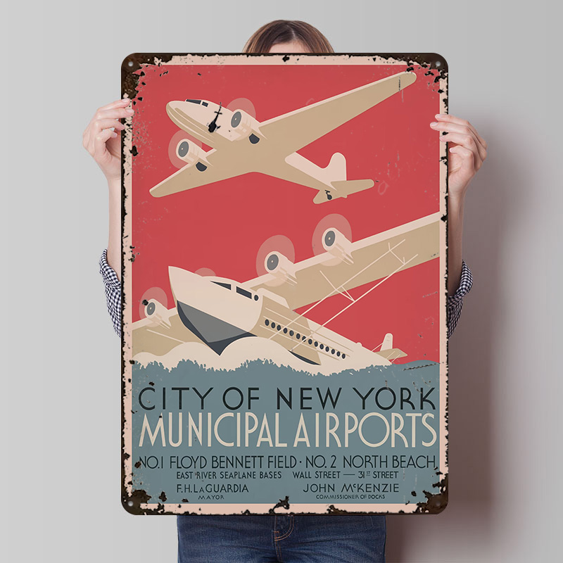 빈티지 뉴욕 공항 여행 프린트 포스터 맞춤형 벽 장식  - Travel Accessories New York 리뷰 및 가격
