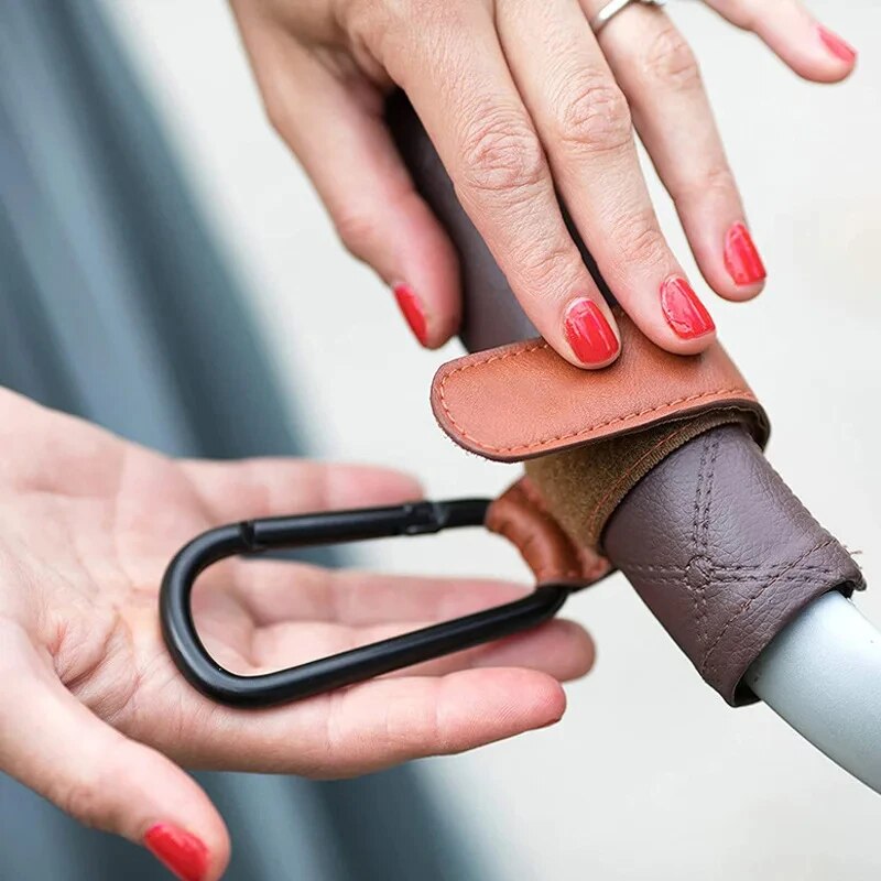 2Pcs 가죽 카트 후크 아기 유모차 후크 PU 조정  - Travel Accessories For 1 Year Old 리뷰 및 가격