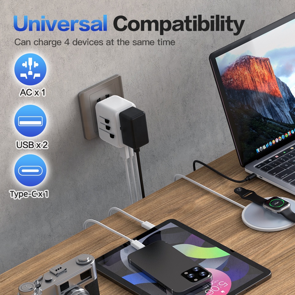 타입 C GaN 20W 충전기 멀티 플러그 벽면 소켓  - Travel Adapter Universal 리뷰 및 가격