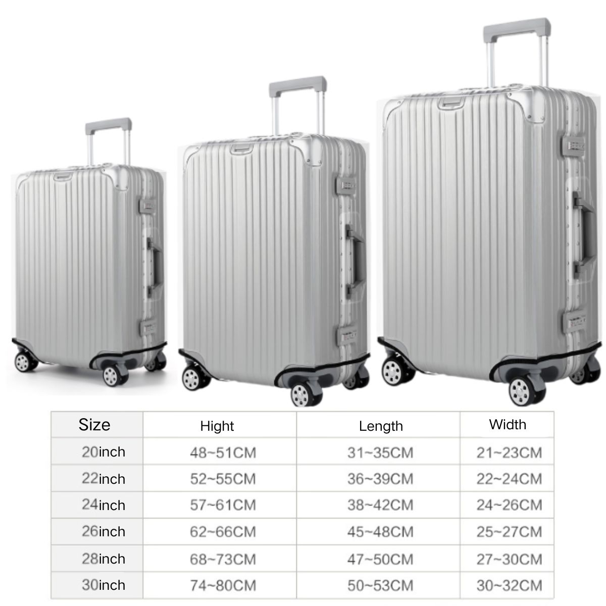 두꺼운 투명 수하물 커버 보호대, 18인치 20인치 2 - Travel Accessories 2022 리뷰 및 가격